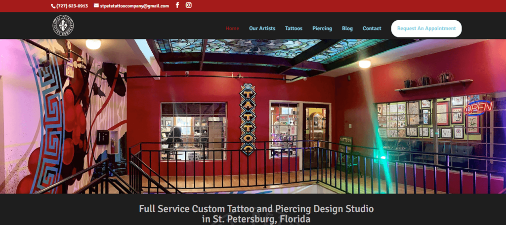 Homepage of St. Pete Tattoo Company / stpetetattoo.com