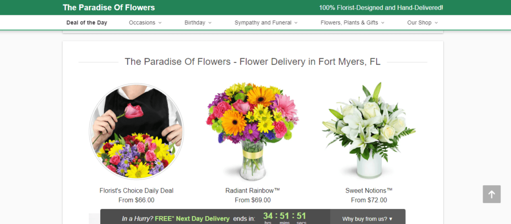Homepage of The Paradise Of Flowers / bestfloristfortmyers.com