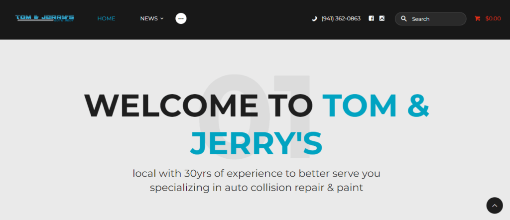 Homepage of Tom & Jerry's Auto Body Shop / tomandjerrysautobodyshop.com