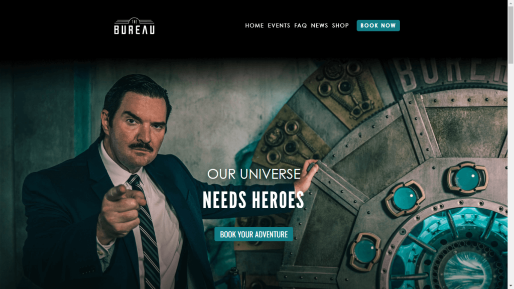 Homepage of The Bureau Escape Room's Website / thebureauorlando.com