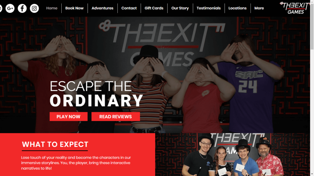 Homepage of The Exit Games' Website / theexitgamesfl.com