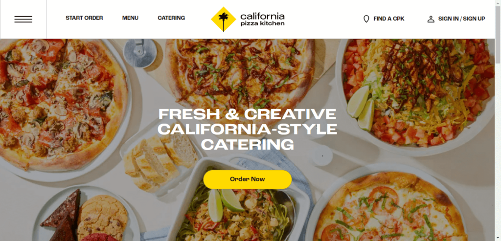 Homepage of California Pizza Kitchen at Naples website / cpk.com 