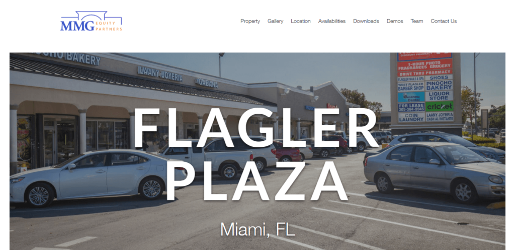 Homepage of Flagler Plaza website / flaglerplaza.com 