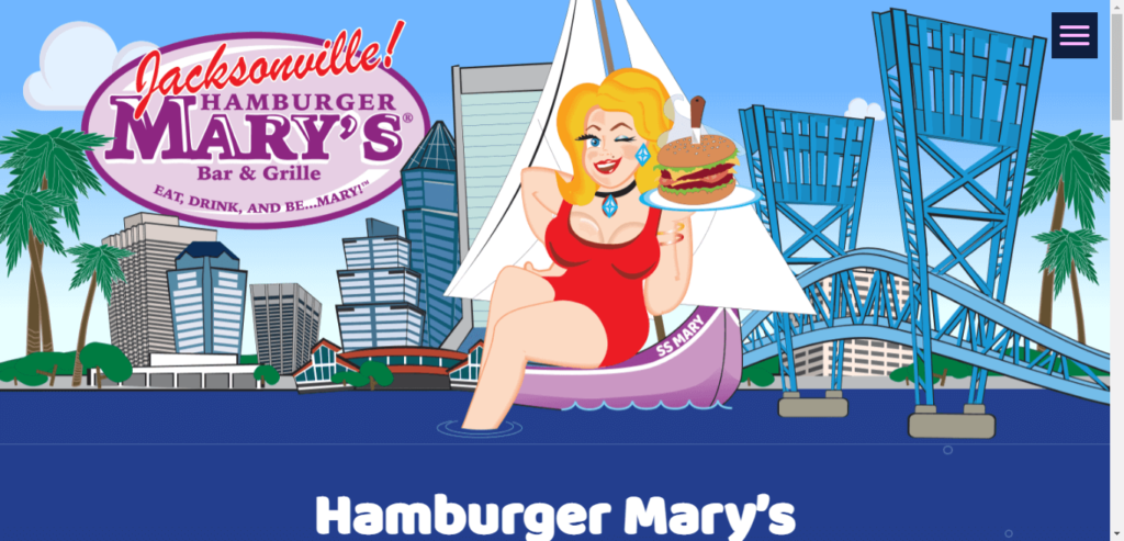 Homepage of Hamburger's Mary website / hamburgermarys.com  