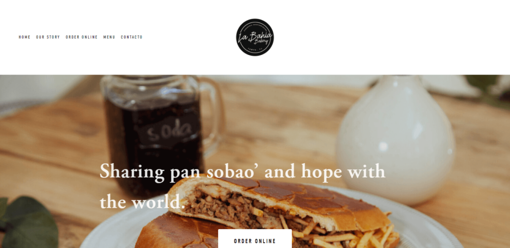 Homepage of La Bahia Bakery website / bahiabakery.com