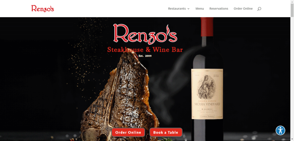 Homepage of Renzo's St Pete website / renzos.com 