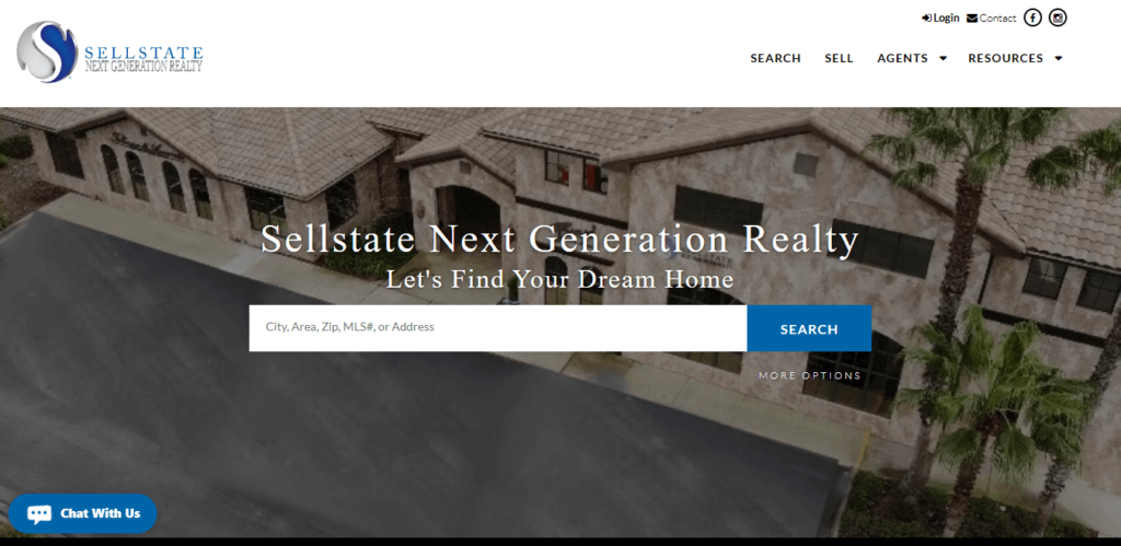 Homepage of Sellstate Next Generation Realty Ocala website / sellstatenextgenerationrealty.com 
