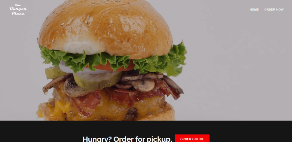 Homepage of The Burger Place website / theburgerplacefl.com 