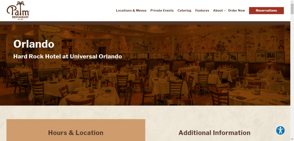 Homepage of The Palm – Orlando website / thepalm.com