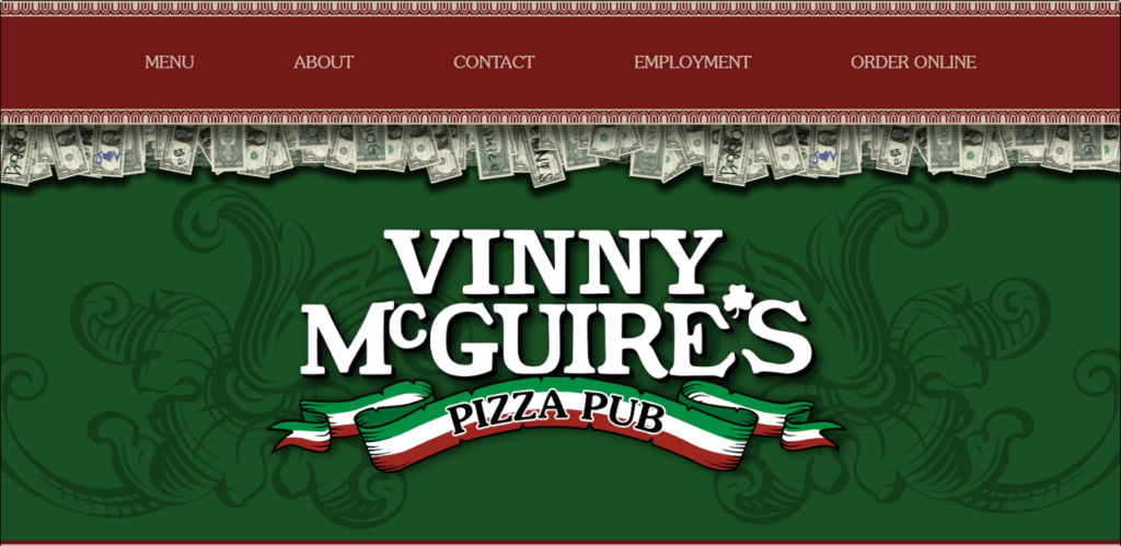 Homepage of Vinny McGuire's website / vinnymcguires.com 